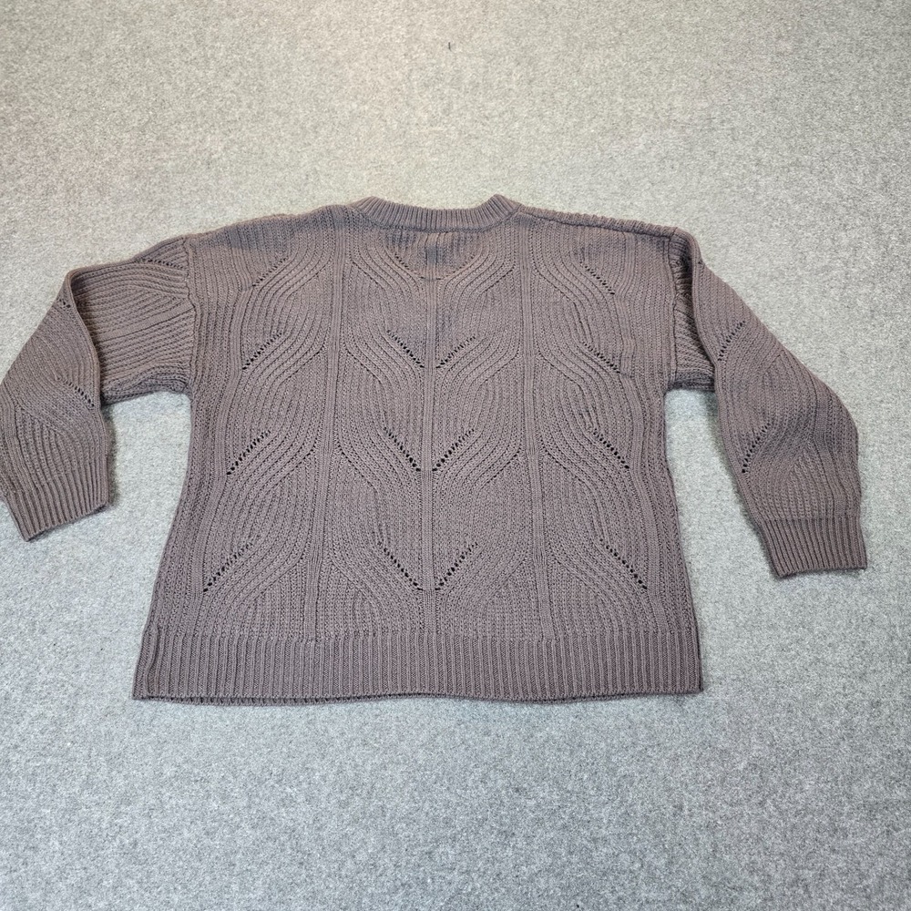 Terra & Sky Sweater Womens 0X 14W Gray Tight Knit Ribbed Trim Winter Long Sleeve